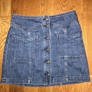 Button down jean skirt Free People